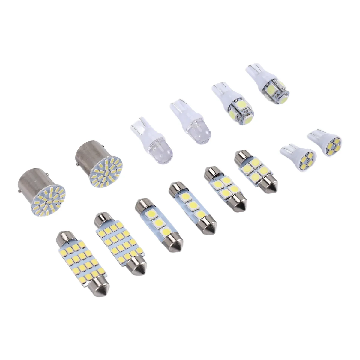 14X White LED Car Interior Inside Light Dome Trunk Map License Plate Lamp Bulbs