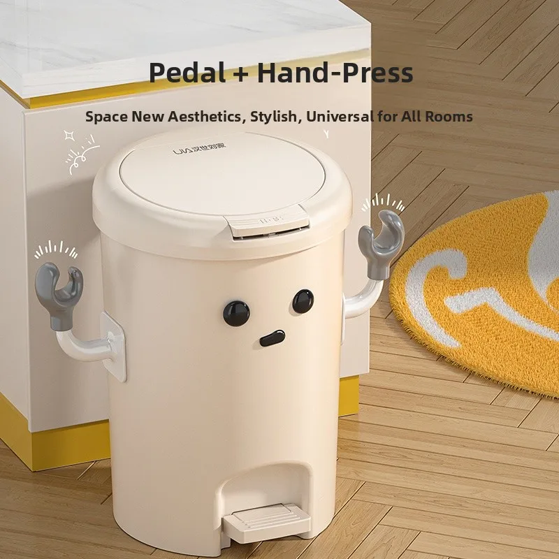

Large Capacity Pedal Trash Can for Kitchen Bathroom Home Use Creative Luxury Foot Operated Garbage Bin with Lid