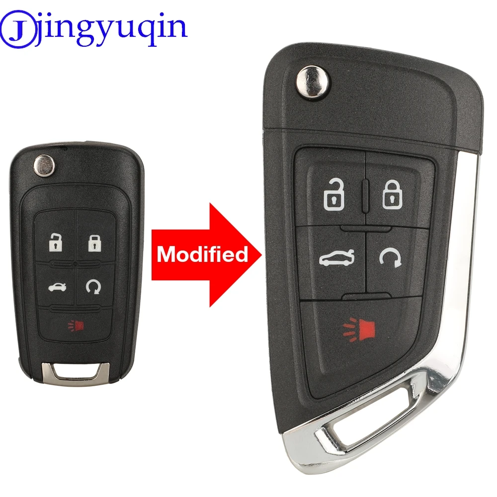 jingyuqin Modified Replacement Remote Car Key Shell For Chevrolet Cruze Epica Lova Camaro Impala 2/3/4/5 Button HU100 Blade