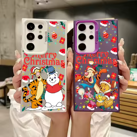 Winnie The Poohs Christmas S25FE Case For Samsung S25 S24 Ultra Cases For Galaxy S23 S22 S21 FE S20 S26 Ultra Plus Phone Cover