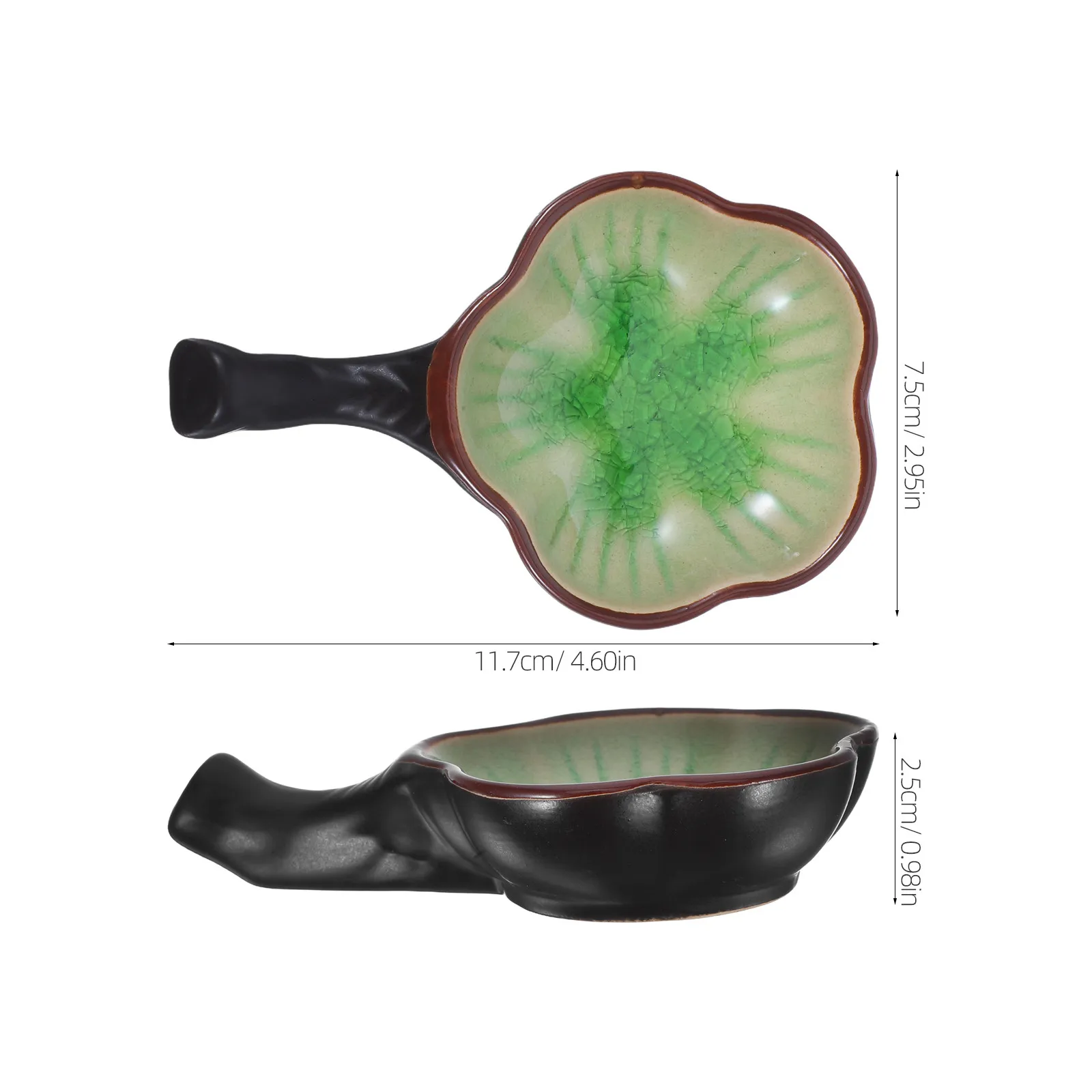 Mini Ceramic Ink Dish with Brush Holder Porcelain Ink Well for Calligraphy Painting Art Sumi-E Tools Mini Painting Dish