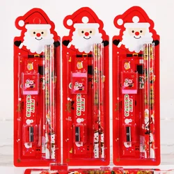 5-piece Cartoon Christmas Stationery Set Children's Stationery Gift Christmas Tree Creative Santa Claus Stationery Gift Box