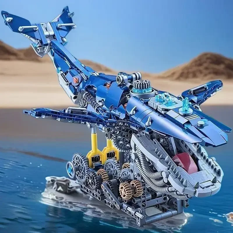 2026 New Mechanical Sea Animals Building Blocks Friends DIY Movable Whale Creative Technical MOC Desktop Decor Holiday Gift view 4