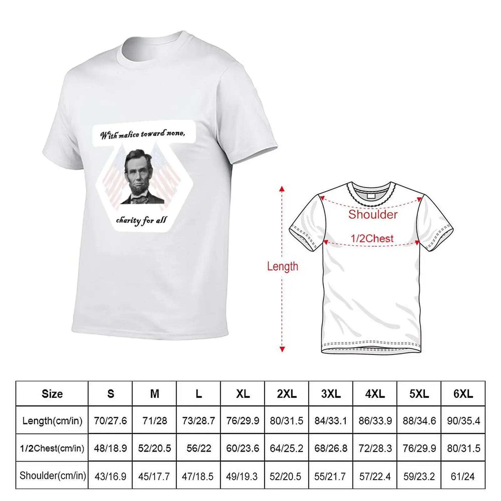Lincoln – malice toward none, charity for all T-Shirt Basic Tee Shirt for Everyday Outfit