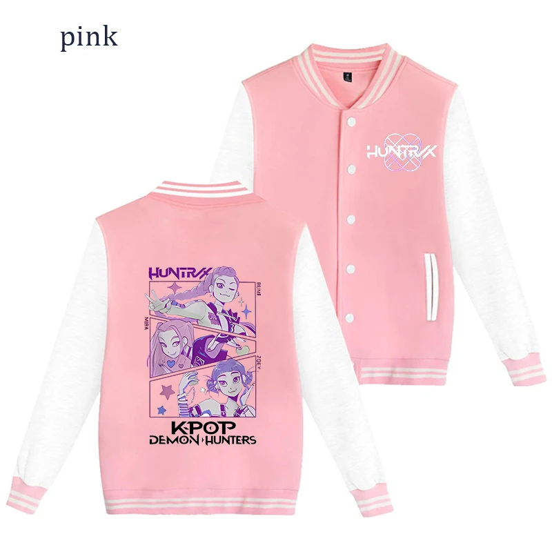 

Детская куртка KPop Demon Hunter, осенне-зимняя ветрозащитная теплая бейсбольная куртка, модная куртка в стиле аниме, детский подарок на день рождения