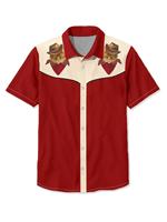 West Cowboy Shirts For Men Vintage Short-Sleeved Shirt Tops Ethnic Blouse Animal Cats 3d Print Casual Men's Clothing 3xl