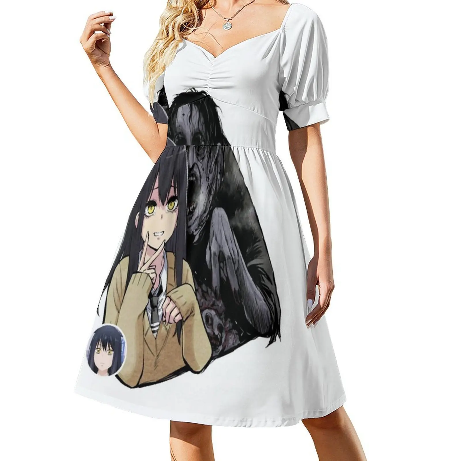 Mieruko Chan-Miko Yotsuya كلاسيكي نسخة المرأة الهيب هوب الشارع الشهير فستان جرافيك طباعة ملابس للنادي الحفلات Mieruko Chan Miko Yotsuya #2