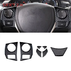 Carbon Fiber Steering Wheel Button Sticker Trim Cover For Toyota Corolla 2014 2015 2016 2017 2018 Car Interior Accessories