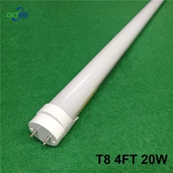 25PCS 2ft 4ft LED Tube light T8 1200mm 20W AC85V-285V G13 lampada fluorescente a LED Super luminosa 3000K 4000K SMD2835 LED light