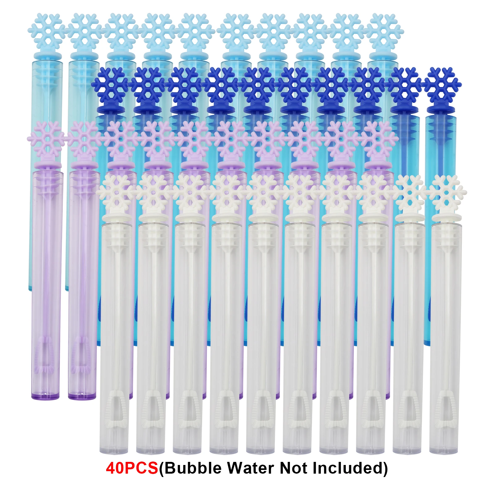 20/40 Uds. 4 colores copo de nieve Mini varitas de burbujas surtido regalos de fiesta juguetes regalos de verano al aire libre para niñas niños (sin burbujas)
