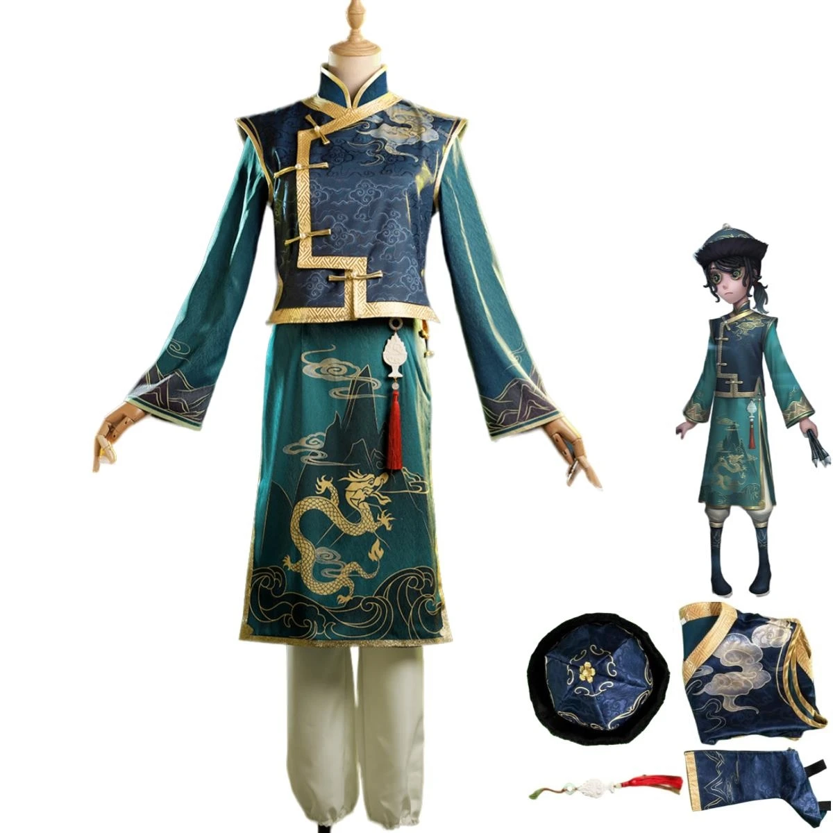 Identity VAnime Game Survivor Edgar Valden Cosplay Costume Painter Censer Skin Chi-pao Tangzhuang Woman Traditional Festival Set