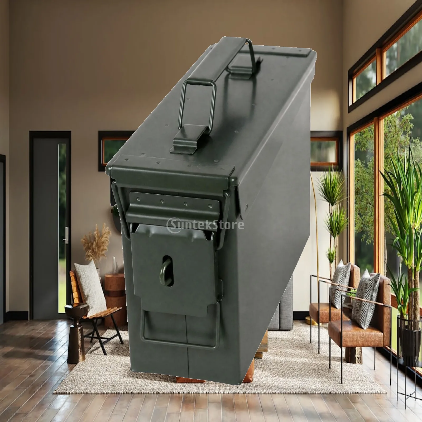 Durable Carbon Steel Storage Contai with Rubber Seal Latch for Organizing Household Supplies and Workshop Gear
