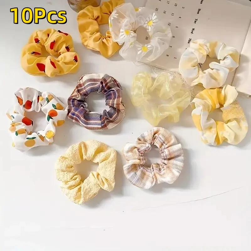10 Stück Temperament-College-Stil, Dickdarm-Haarbänder, süß und niedlich, zum Binden, Haarschmuck für Frauen, Kopfbedeckung – Detail 6