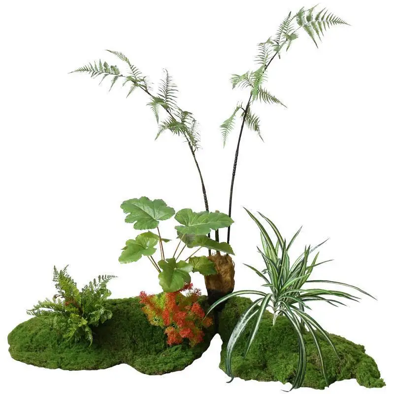 

Simulated monkey head fern green plant landscaping set combination indoor stairs lower corner