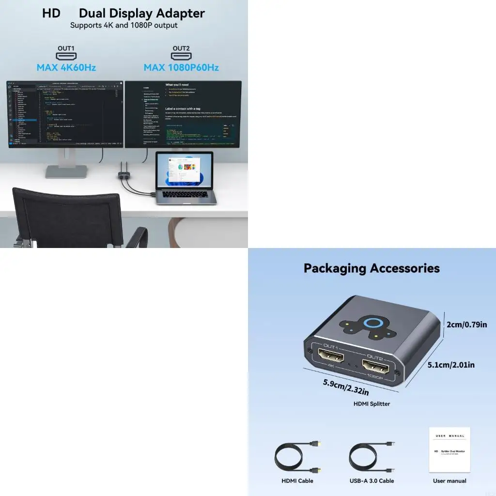 

Металлический адаптер HDTV 462E для расширенного двойного дисплея или зеркального режима с высоким разрешением