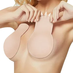 10Pcs 푸시 업 브래지어 자기 접착 성 실리콘 Strapless 보이지 않는 브래지어 여성 재사용 가능한 끈적 유방 리프트 브래지어 패드 꽃잎 젖꼭지 커버