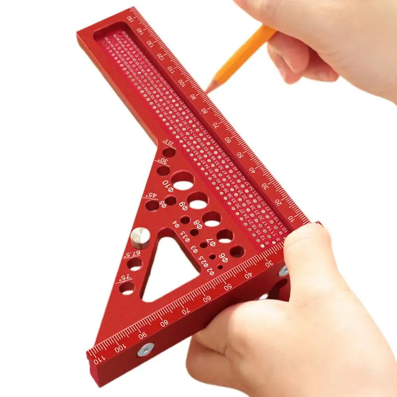 

Triangle Ruler For Woodworking 3D Triangle Ruler Multi-Angle Aluminum Measuring Ruler High Precision Measuring Tool Layout