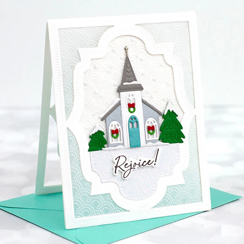 Matrices de découpe en métal, cadre superposé de fleurs élégantes, moule de fond, couteau, bricolage, Scrapbooking, fabrication artisanale de cartes de noël