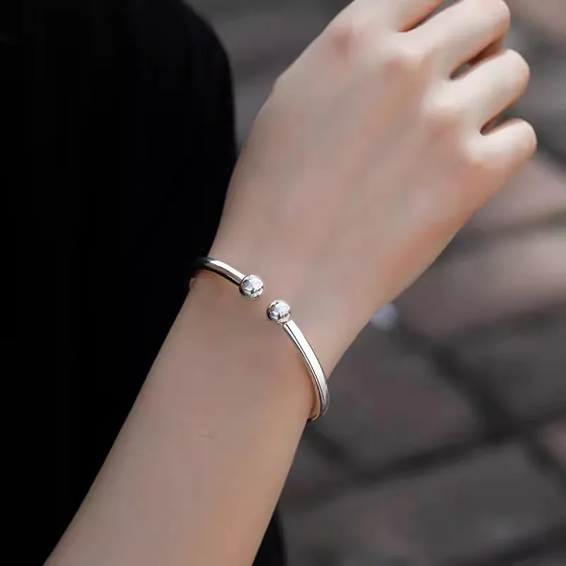 925 Sterling Silver Bracelet For Women men Fashion Wedding Party Cute Lady Handmade weaving Jewelry adjustable Flowing lines
