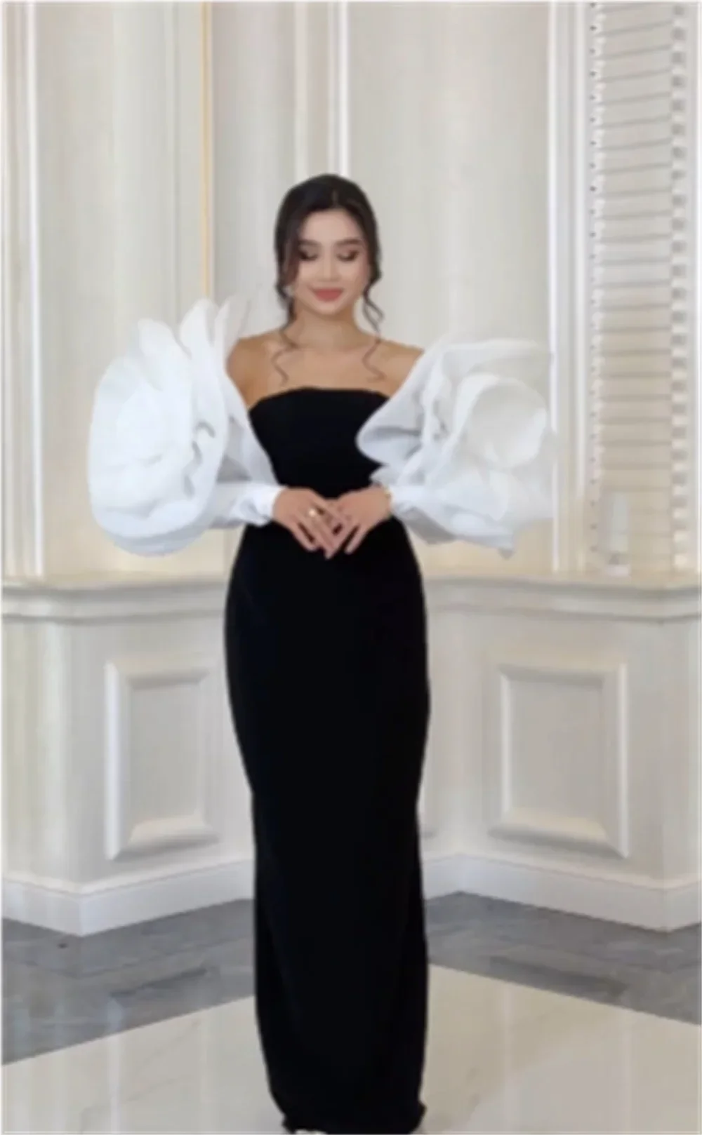 Customized Evening Gown Formal Dearin Off-the-shoulder Column Floor Length Skirts 3D Rose Flower Bespoke Occasion Dresses Prom D