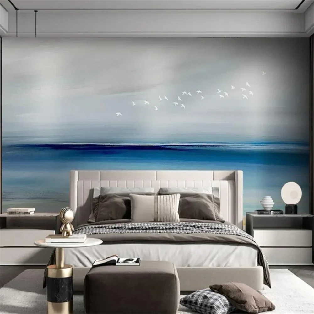 Custom 3d stereoscopic beach views murals TV backdrop wallpaper for living room bedroom murals wall art waterproof wall sticker