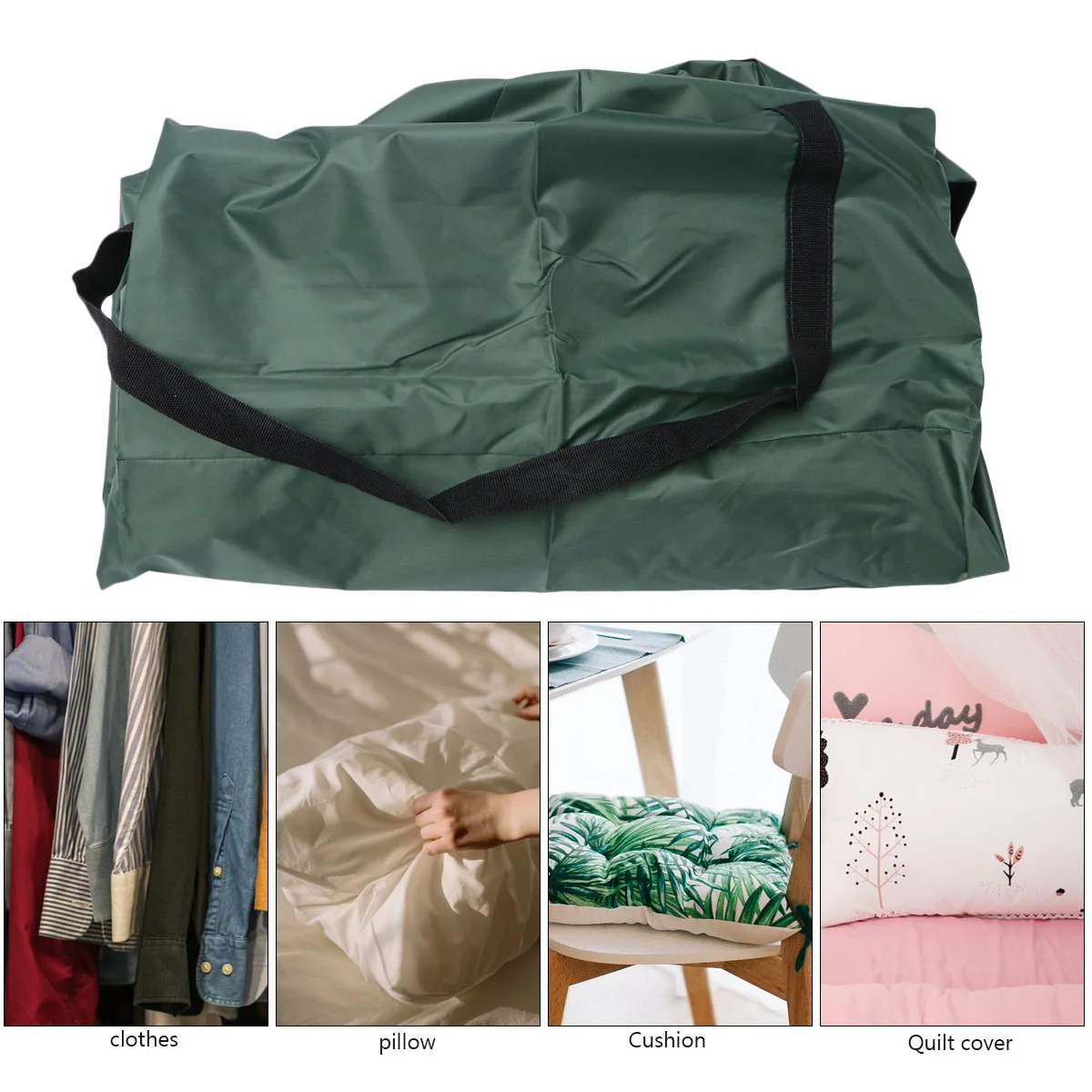

Waterproof Cushion Storage Bag Outdoor Furniture Protective Cover Oxford Cloth Garden Patio Home Use 173X76X51Cm Green