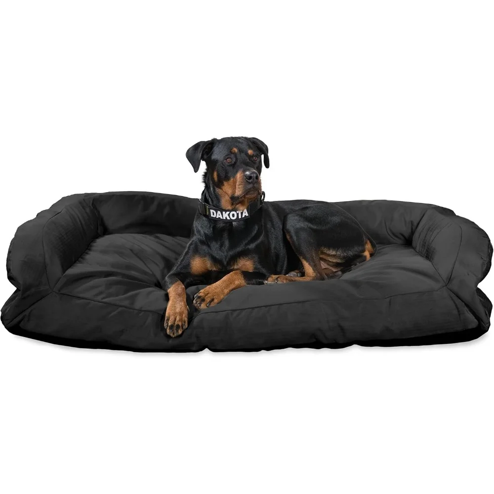 

54"x38" Dog Bed with Removable Washable Cover, Durable, Water Resistant, Nonskid Bottom, Tough Bolster Nesting Pillow, Dog Bed