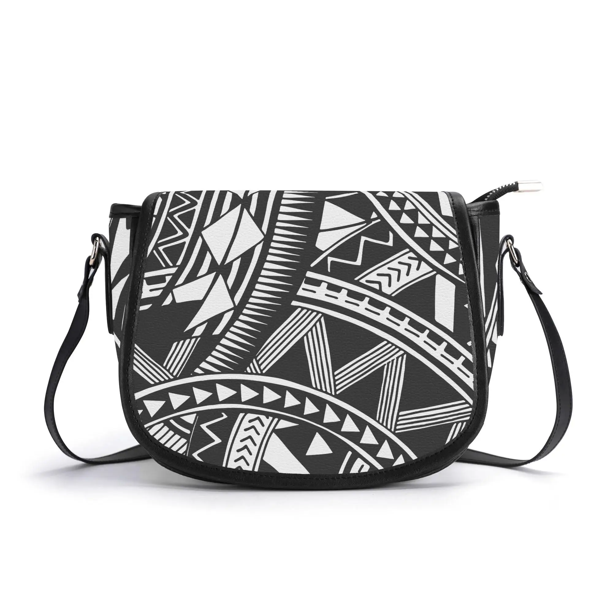 

Pu Leather Shoulder Bag Universal Crossbody Bag 2025 New Style Polynesian 3d Hd Art Print Everyday Women'S Bag