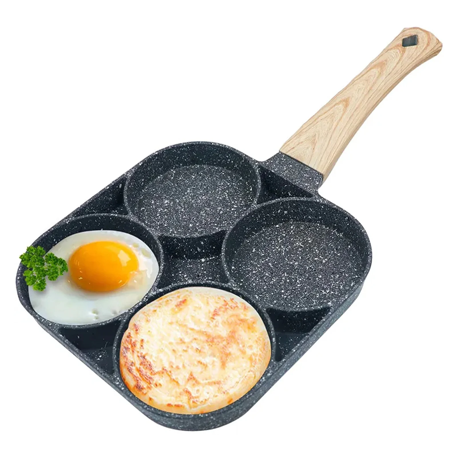 

4-Hole Egg Frying Pan Non-Stick Egg Pancake Steak Cooking Pan Cookware Hamburg Bread Breakfast Maker For Induction Cooker