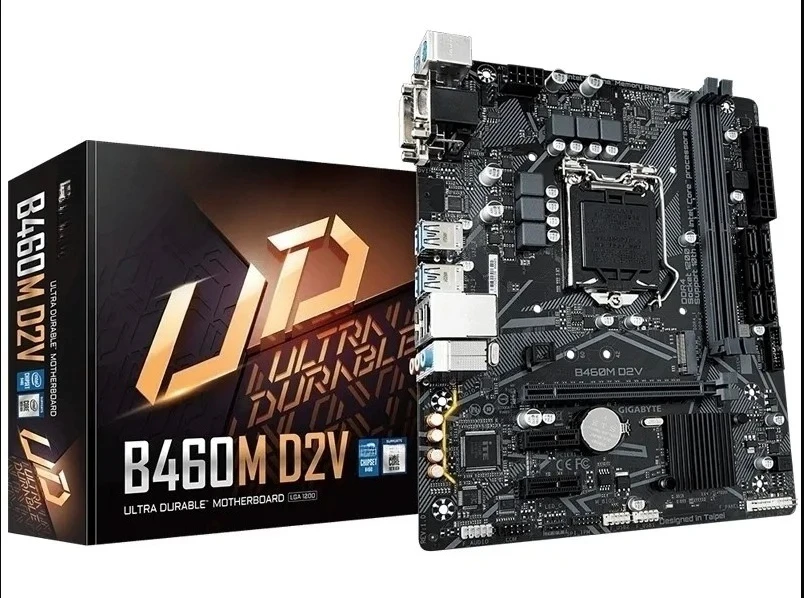 

New FOR Gigabyte B460M-D2V Motherboard 1200 pins, supports 10th generation CPU and supports VGA DVI