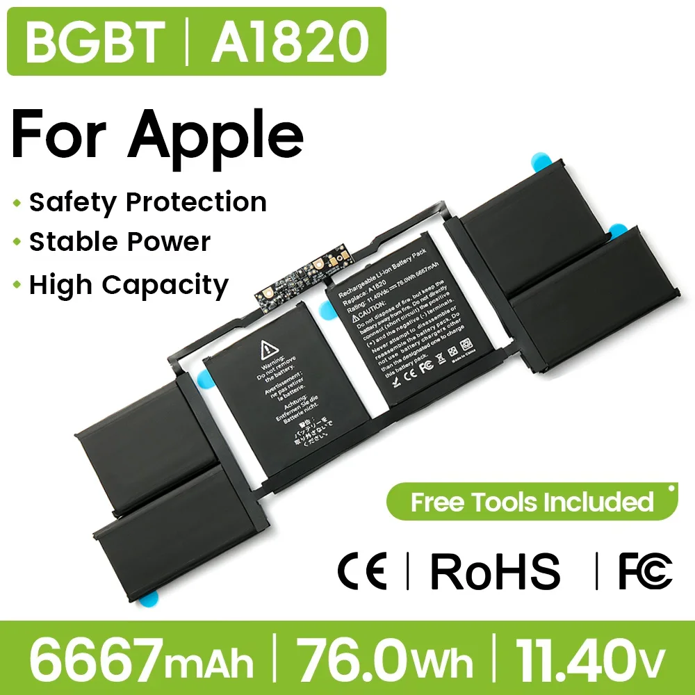 BGBT 76WH A1820 Laptop Battery for APPLE MACBOOK PRO 15 A1707 2016 2017 Year 11.4V 6667mAh Replaceable Battery Free Tools