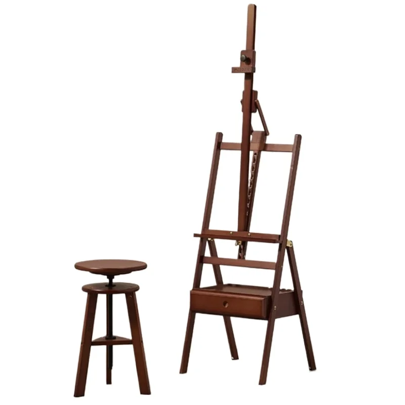 

Drawer type forward leaning oil painting rack wooden box