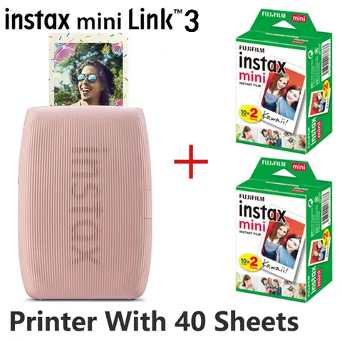 Fujifilm Instax Mini Link 3 Insatx Fotocamera Smartphone Stampante fotografica Bluetooth 4.2 Compleanno Natale per il regalo del festival di Capodanno