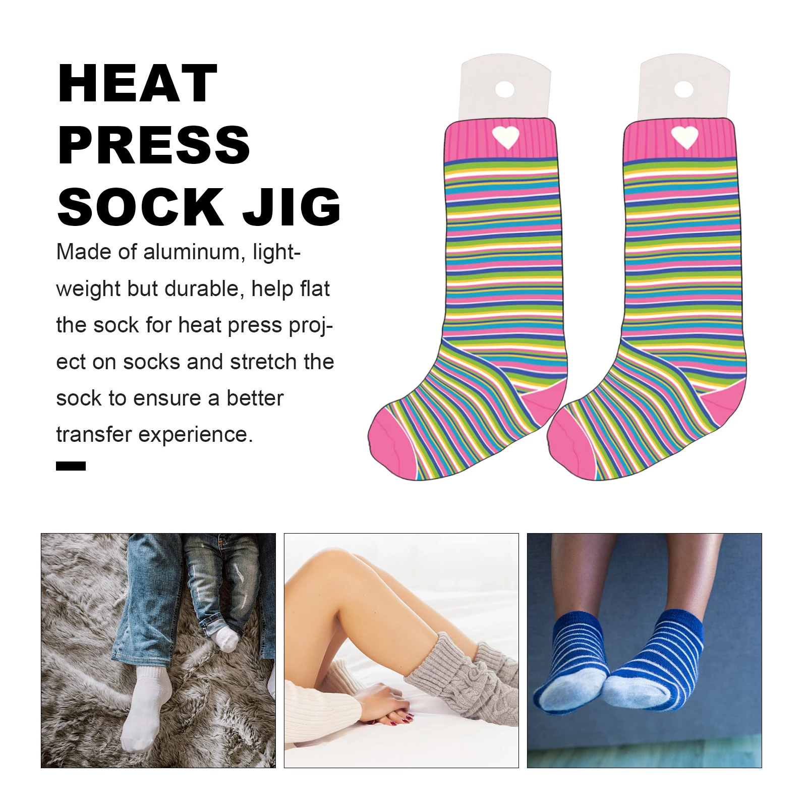 

2 Pcs Sock Fixing Board Socks Sublimation Jig Sublimination Jigs Template Aluminum Boards for