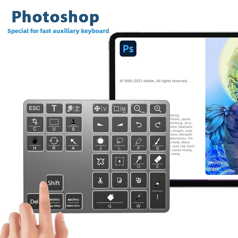 Shortcut Keyboard Wireless Bluetooth Portable Photo Shop CSP Painting Long Battery Life PS/Drawing Office Laptop Accessories