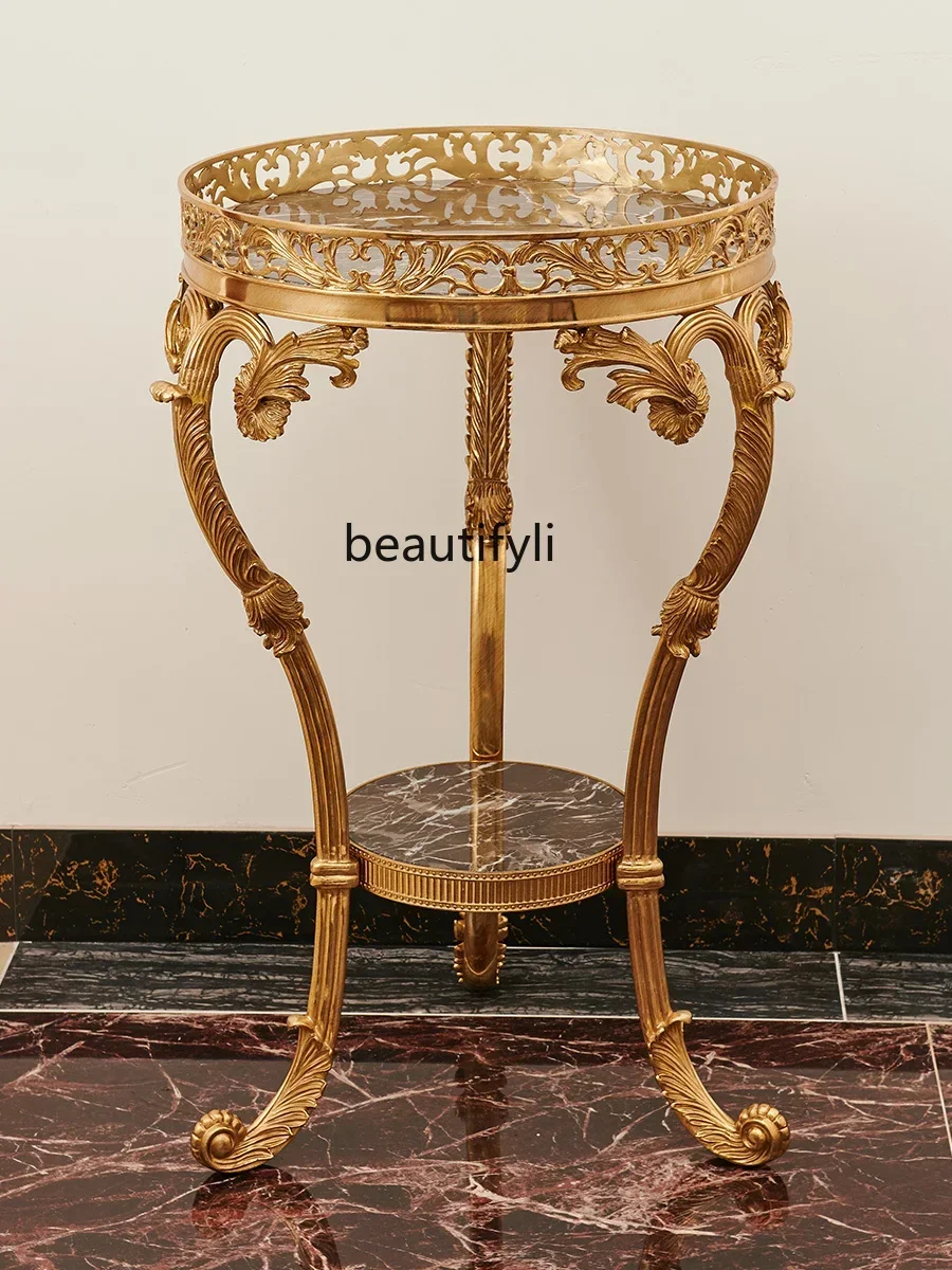 

cc182l French Style European Style Retro Luxury Villa Living Room Decoration Double Layer High Pergola Floor Flower