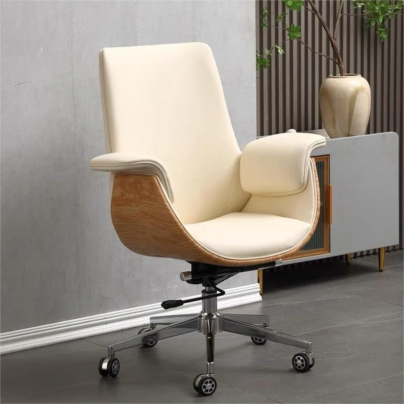 

Wholesale Office Chairs Modern Middle Back Leather Office Chair Furniture Office White Leather Swivel Chair for Meeting Room