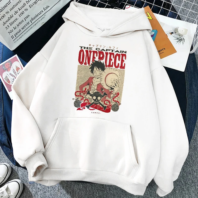 Manga One Piece Gear 5 Hoodie Women Funny Loose Fleece Cartoon Luffy Sweatshirts Ullzang Japanese Anime 90s Graphic Sweatshirt