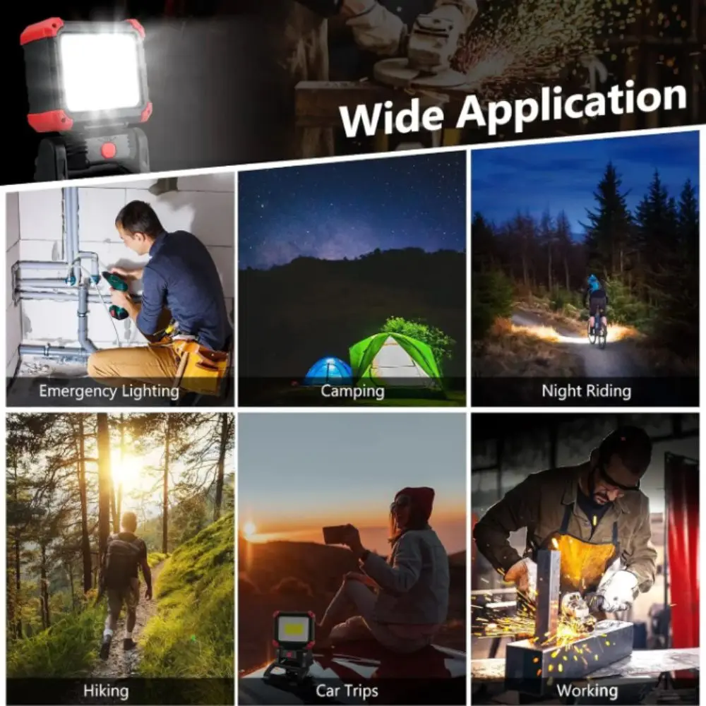 超高輝度led作業灯-コードレス防水cob作業灯-270-°-回転式3つのライトモード充電式作業灯緊急用
