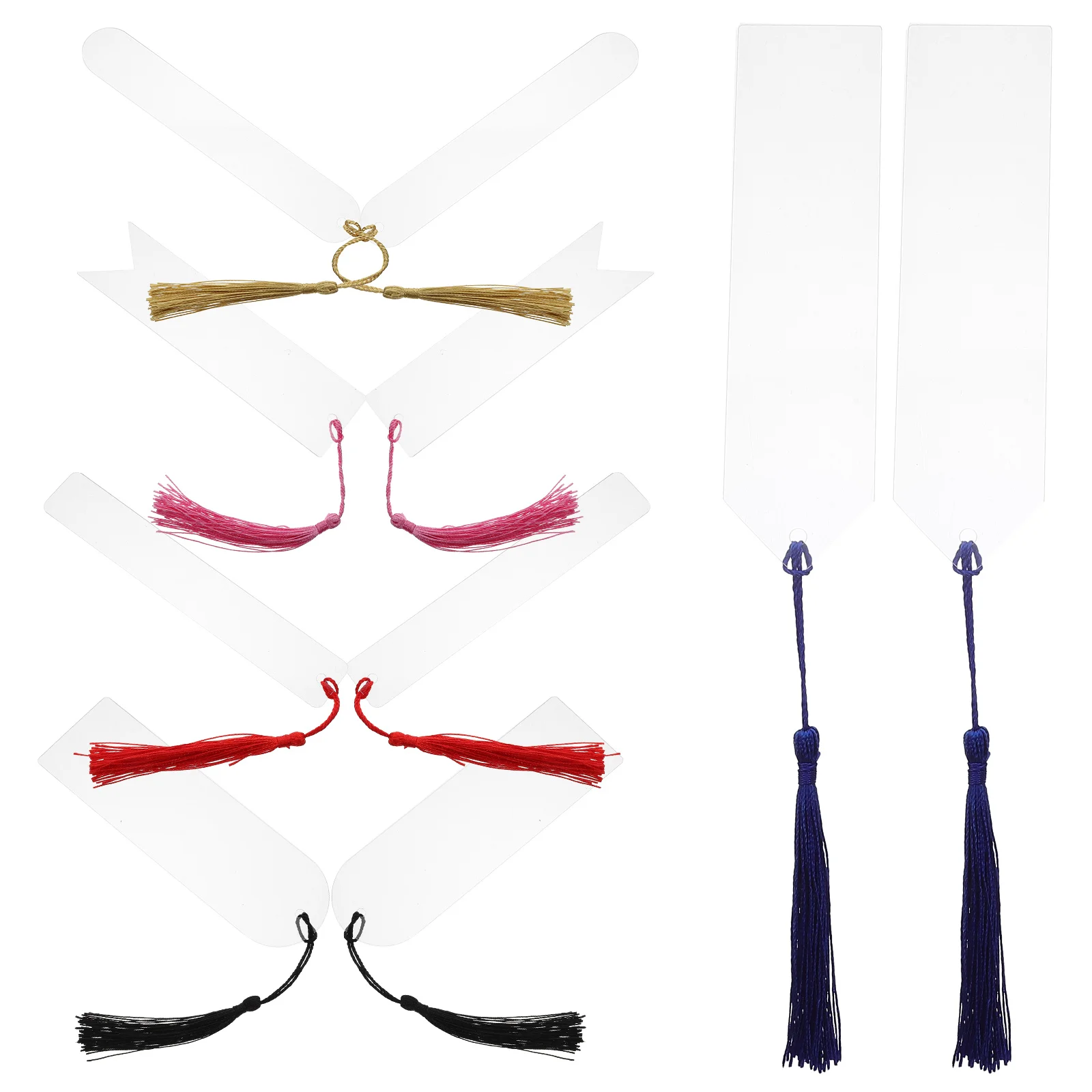 

1Set Transparent Acrylic Bookmark Blank Sturdy Lightweight with Delicate Tassels for Book Lovers DIY Crafts Blank Bookmarks