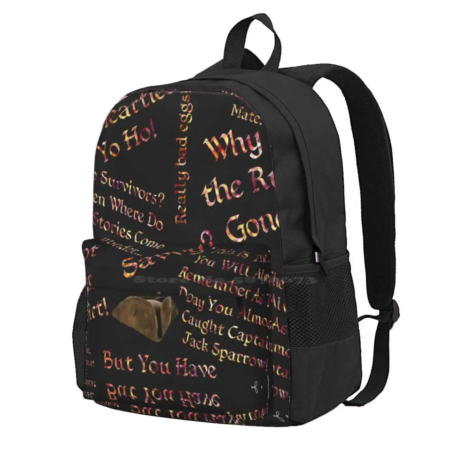 

Captain Jack Hot Sale Schoolbag Backpack Fashion Bags Captain Jack Arrr Yo Ho Treasure Hunter Ship Port Royal Quotes Fan Art