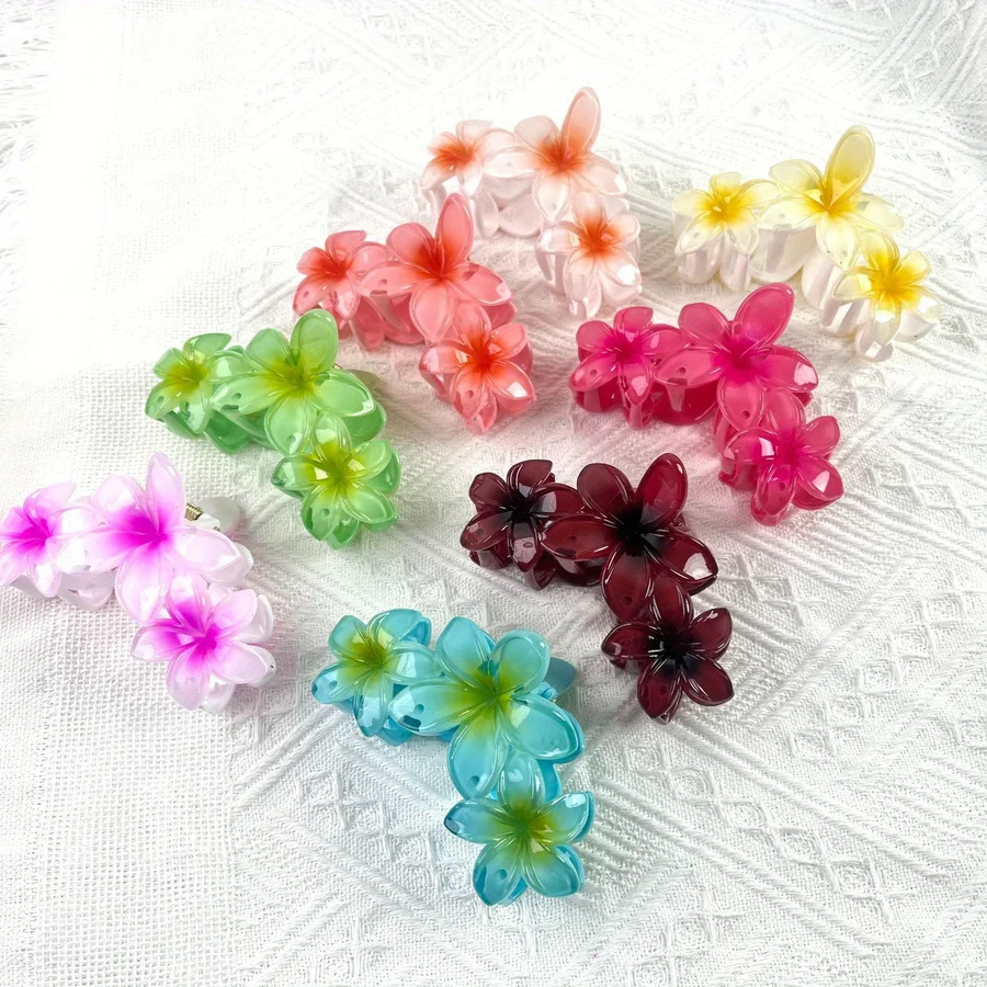 

12-Month Trendy Flower Claw Clip Back Headband Hairpin Summer Shark Clip Hair Accessory
