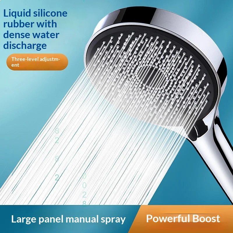 Handheld Shower Head High Pressure, Silicone Nozzle Bathroom Set with Hose