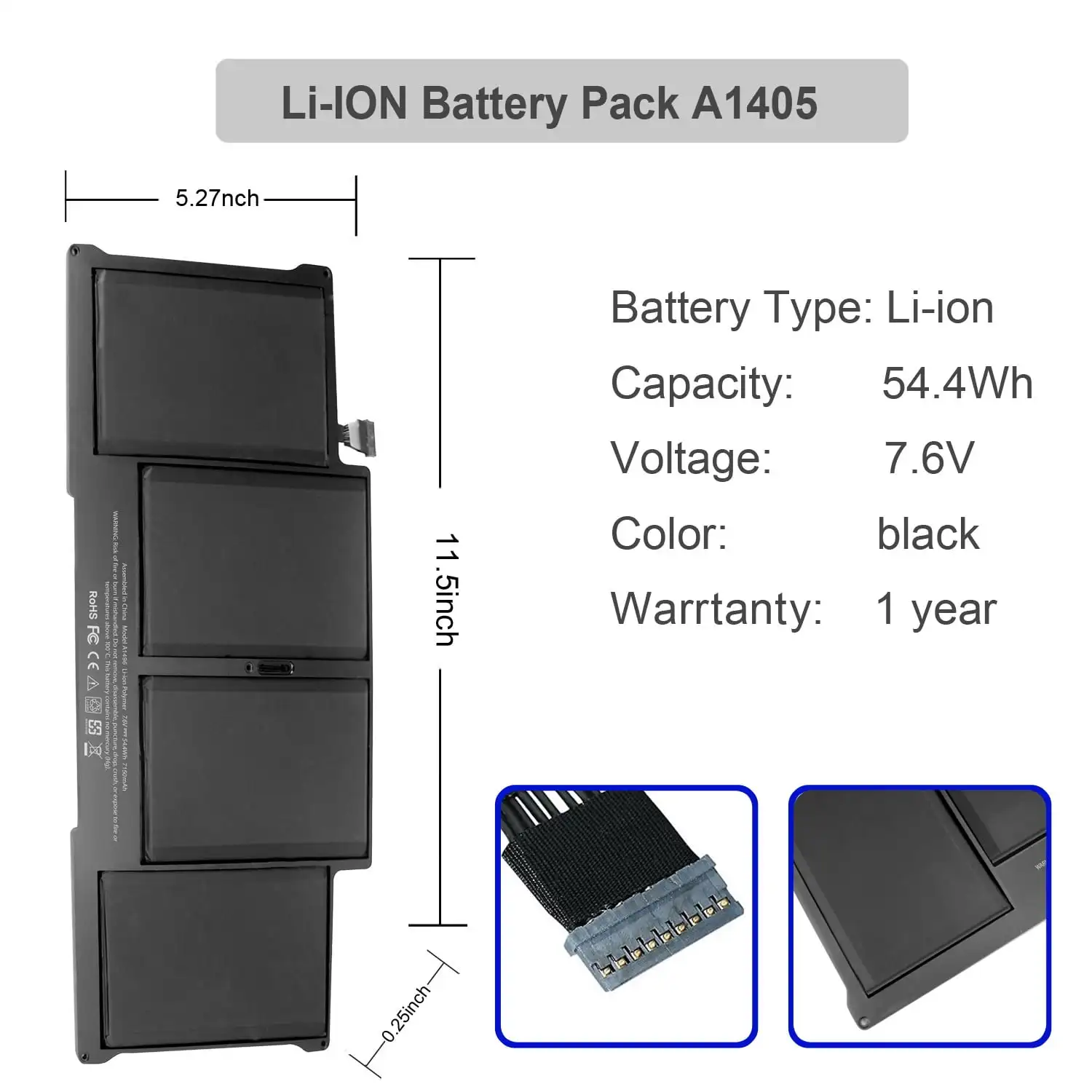 A1405 A1496 A1377 Laptop Battery for MacBook Air 13 inch A1466 2012 2013 2014 2015 2017 Replacement Lithium Polymer Pack