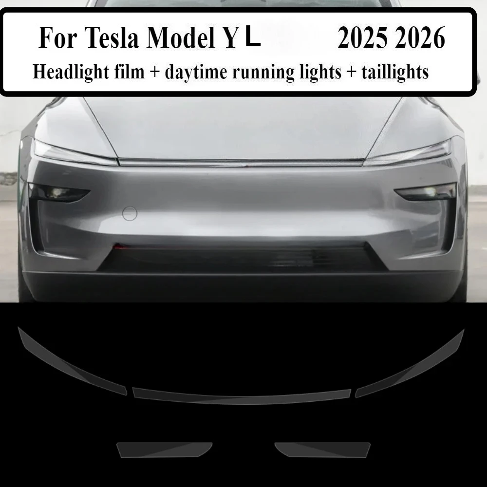 For Tesla Model Y L 2025 2026 Car Exterior Headlight Anti-scratch TPU Protective Anti-scratch Repair Film Accessories Refit