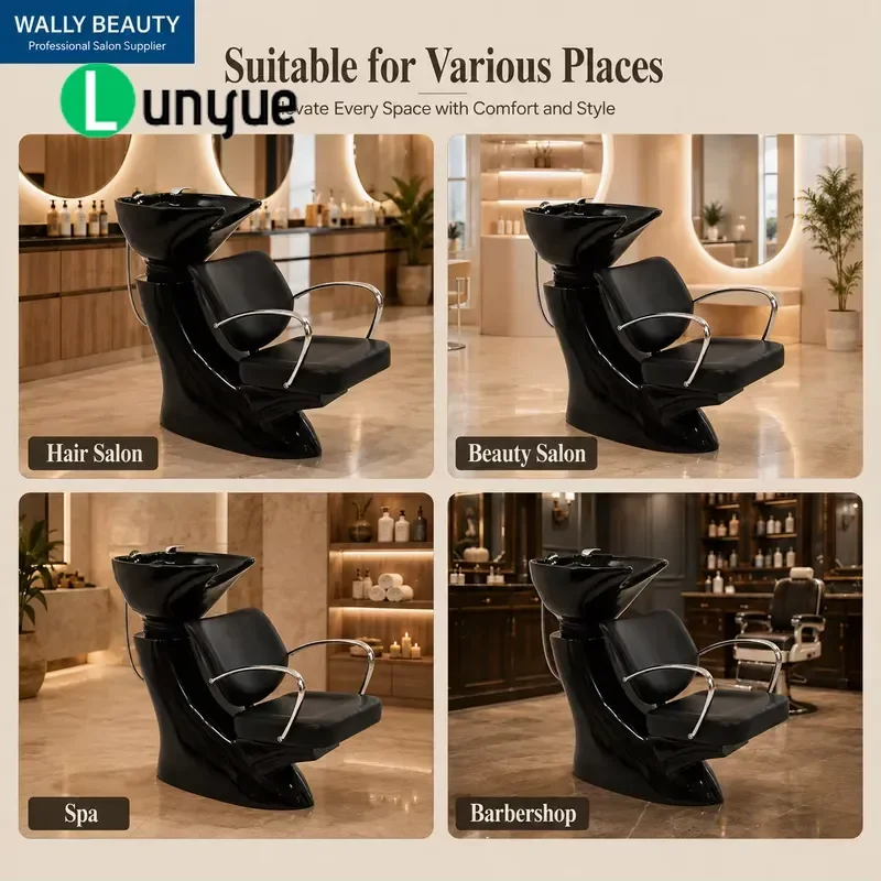 Modern Professional Multifunctional Shampoo Chair Bed with Integrated Sink for Beauty Spa Bathroom Use