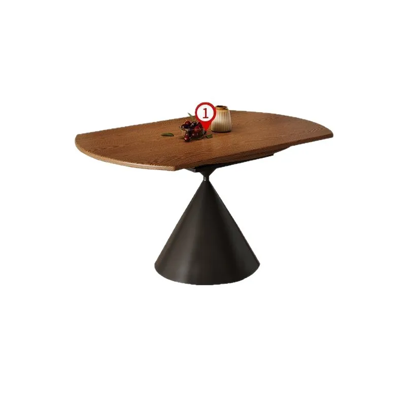 

Small apartment solid wood dining table and chair combination walnut home rotating telescopic square and round dual-purpose