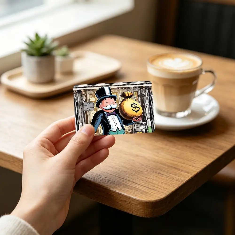 Cartoon Luxury D-Dollar M-MonopolyS Card Stickers Credit Card DIY Card Protector Stickers Waterproof Film Skin Cover