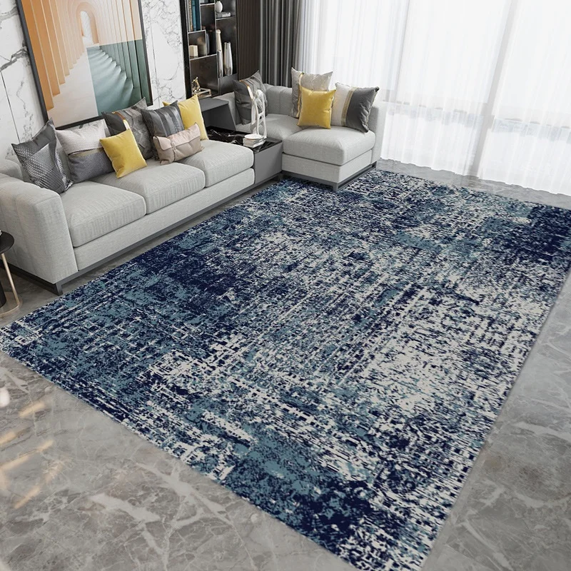 Modern Minimalist Abstract Grey Circle Area Rug Non-Slip Floor Mat for Living Room Bedroom Contemporary Home Decor