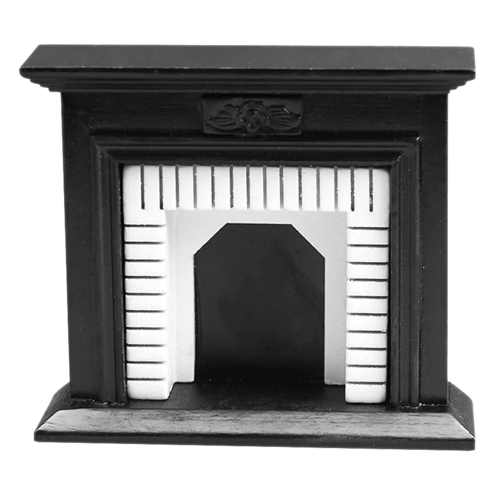 

Wooden Dollhouse Mini Fireplace 1:12 Scale Simulation Miniature Furniture Living Room Decoration Dollhouse Furniture